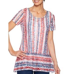 Ruby Rd. Tried & True studded detail burn out blouse M